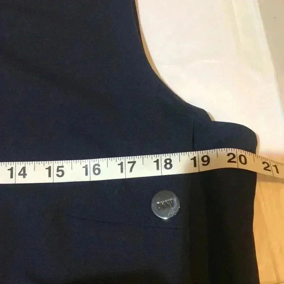 DKNY Navy & White Color Block Midi Tank Dress w/Silver Logo Side Buttons-Size 16 - Picture 11 of 11